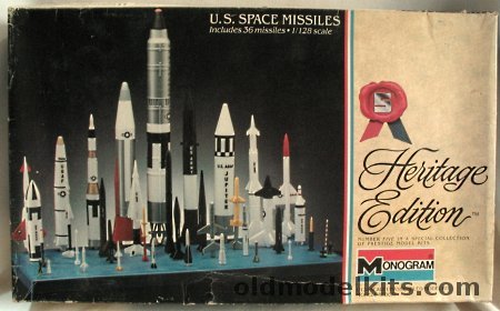 Monogram 1/128 US Space Missiles Titan II / Atlas / Minuteman II / Thor / Hound Dog / Corporal / Nike Hercules / Sergeant / Nike Ajax / Poseidon / Honest John / Terrier / Lacrosse / ASROC / Rat / Sparrow / Bullpup / Falcon / Redstone / Jupiter / Spartan & More, 6055 plastic model kit